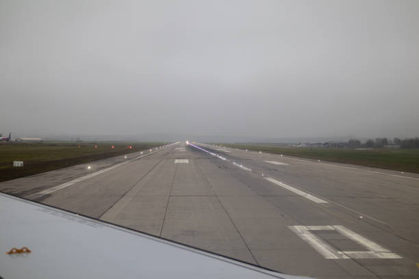 istock Airport Runway With Marking and light 2188132642