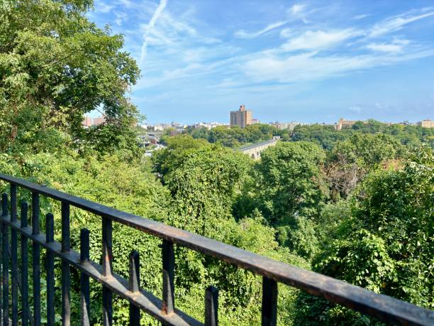 istock Urban landscape view from Highbridge Park with trees and buildings 2188133866