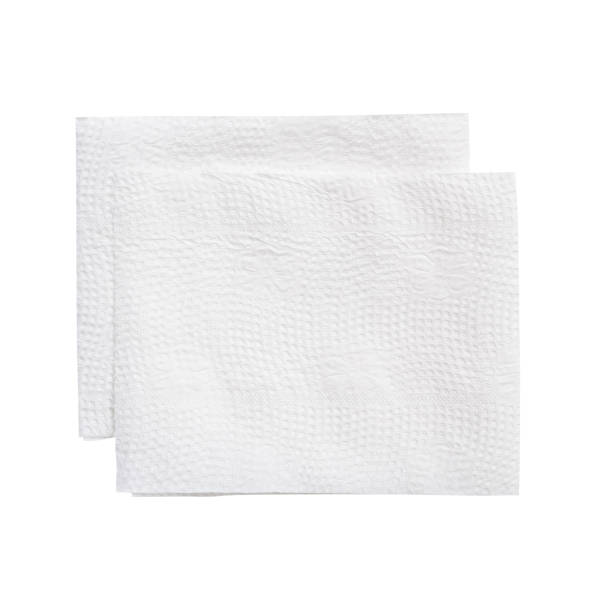 istock Top view of two folded white tissue paper in stack isolated on white background with clipping path 2188145127