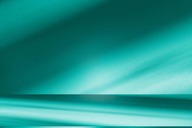 istock Studio style background wall decoration presentation uses white and green tones. with shadows cast from a nearby window, concept creating a decorative 2188145843