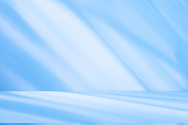 istock Studio style background wall decoration presentation uses white and blue tones. with shadows cast from a nearby window, concept creating a decorative 2188145888