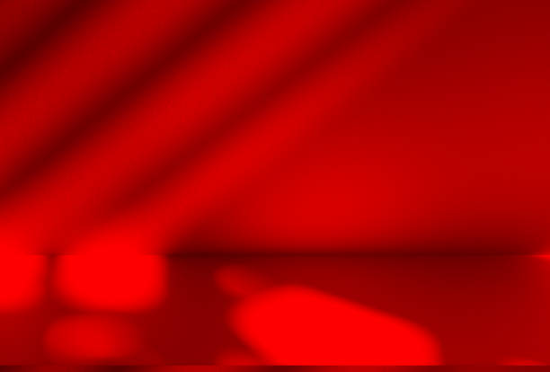 istock Wall interior background, studio and backdrops show products.with shadow from window color red . background for text insertion and presentation product 2188145889
