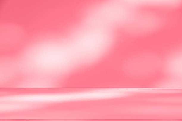 istock Wall interior background, studio, and backdrops show products. with shadow from window color white and pink light. background for text insertion and presentation of product 2188145891