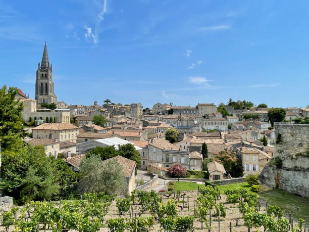 houses at Saint-Emilion, a French village in the Nouvelle-Aquitaine region; Saint-Emilion, France