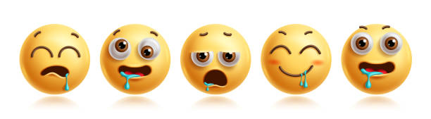 istock Drooling emojis clipart characters set. Emoji 3d character in hungry, craving, open mouth saliva, thirsty, desire, excited and grinning facial expression. 2188155429