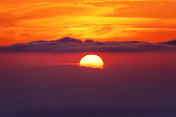 Sunrise over the Tyrrhenian Sea in Corsica island