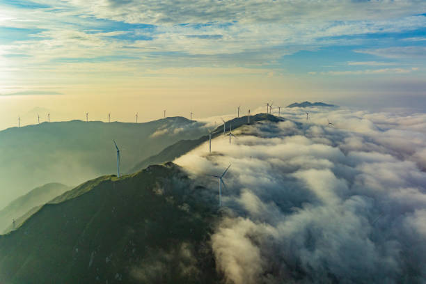 Mountain fog Wind power generation