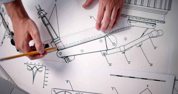 istock Design Industry And Development. Machine Blueprint At Factory 2188158276