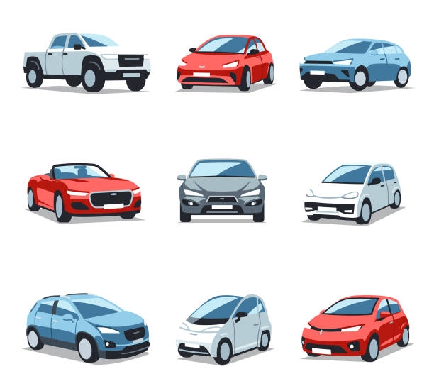 pkw-set - auto stock-grafiken, -clipart, -cartoons und -symbole