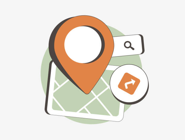 istock Location-based marketing concept with a map, pin, search bar and navigation icons. Local business SEO, targeted advertising, map listings and customer engagement strategies. Vector illustration 2188162255