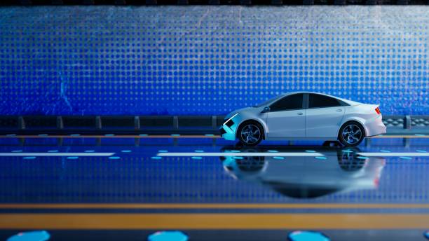 istock New modern car is driving through the tunnel. 2188162357