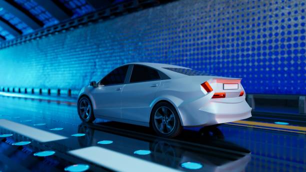 istock New modern car is driving through the tunnel. 2188162359