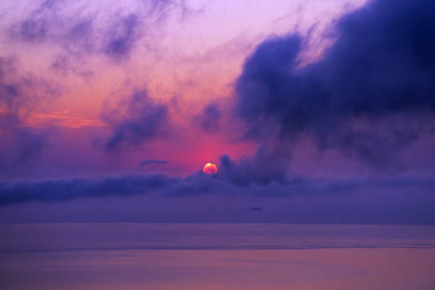 Sunrise over the Tyrrhenian Sea in Corsica island