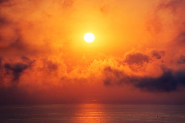 Sunrise over the Tyrrhenian Sea in Corsica island
