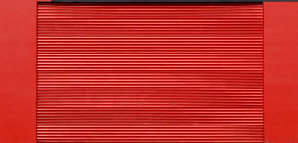 istock Red monochrome garage roller door 2188168023