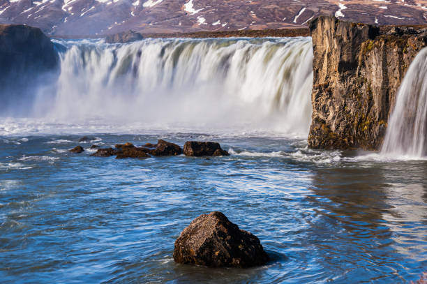 nature sceneries around the Godafoss waterfall, Northern Iceland