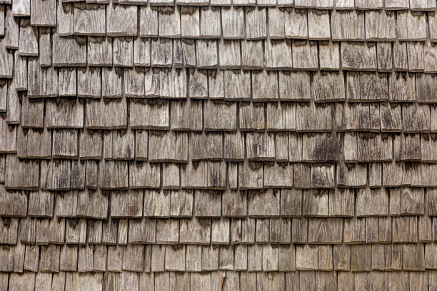 istock Old wooden tile roof 2188171514