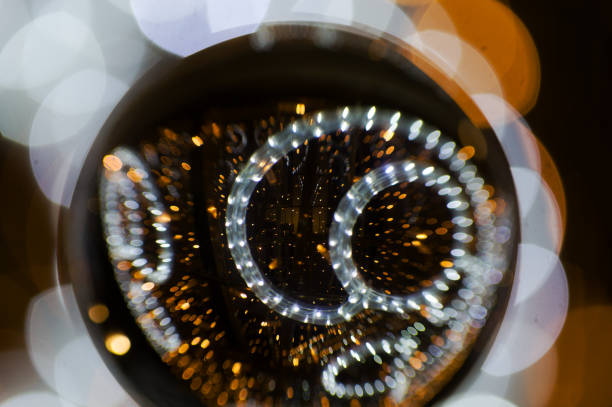 Abstract background with defocused scattered lights in a crystal ball