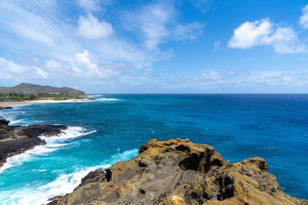 istock Coastal cliffs and turquoise ocean in Hawaii 2188176151