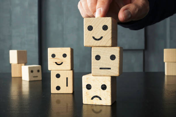 istock Select happy from normal and Sad emotion and think positive. Feedback rating, positive customer service review 2188177516