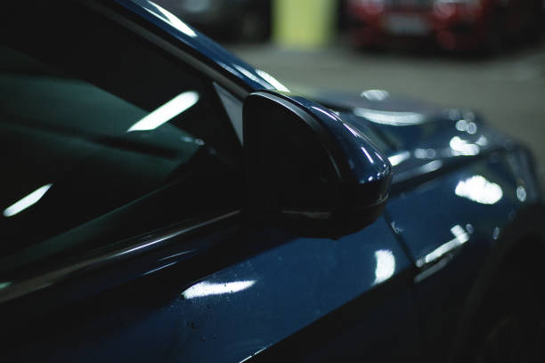 side view of a luxus car. nice sharpness in the mirror