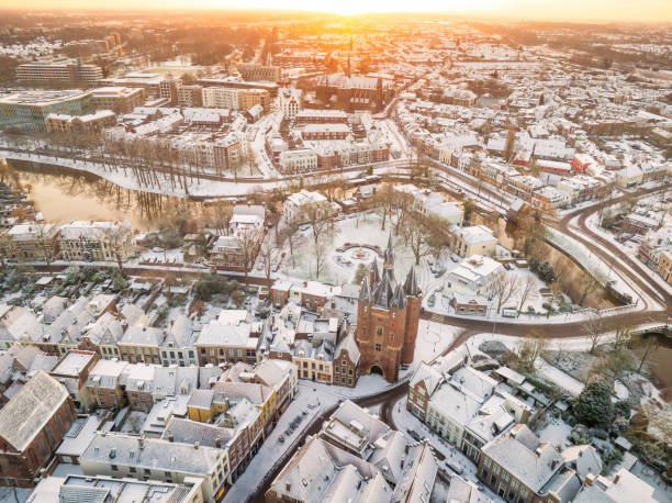 istock Zwolle Sassenpoort old gate during a cold winter morning 2188178122