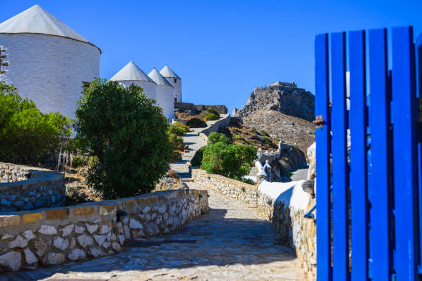 Traditional white buildings on Greek Island, Leros