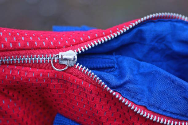 istock long white metal zip on red blue fabric bag 2188180642