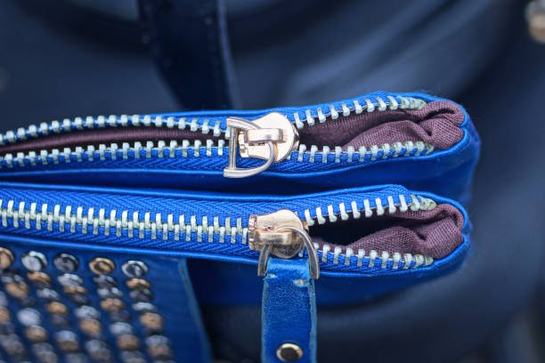 istock white open metal zip on blue leather old wallet bags 2188180644