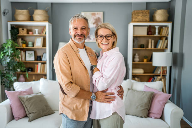 istock Smiling mature couple at home 2188182676