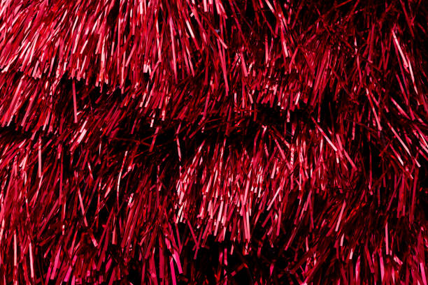 Christmas red tinsel as a background