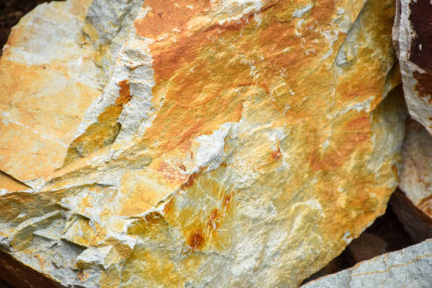 Amorphous rocks, yellow, white, brown color