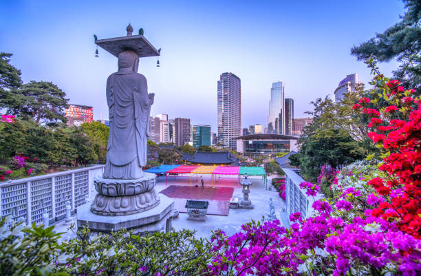Bongeunsa temple in spring, Seoul South Korea.