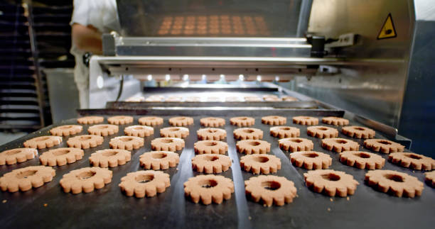 istock Rows of cookies arranged on baking tray 2188189975