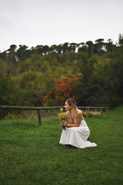 Elegant woman in nature.