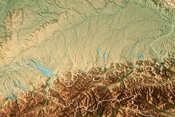 istock Bodensee Region 3D Render Topographic Map Color Border 2188202558