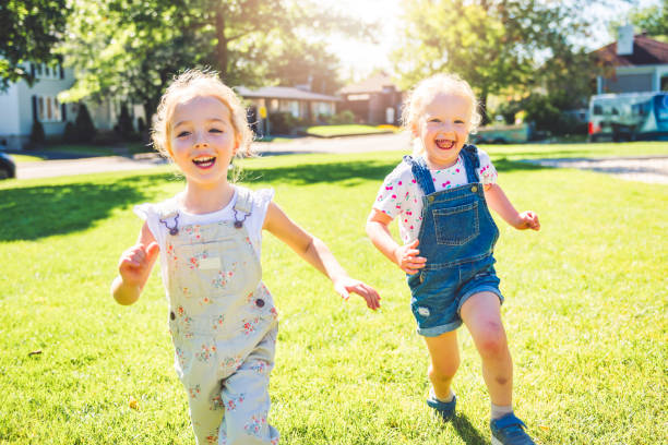 istock Happy kid having fun play together on summer season 2188204438