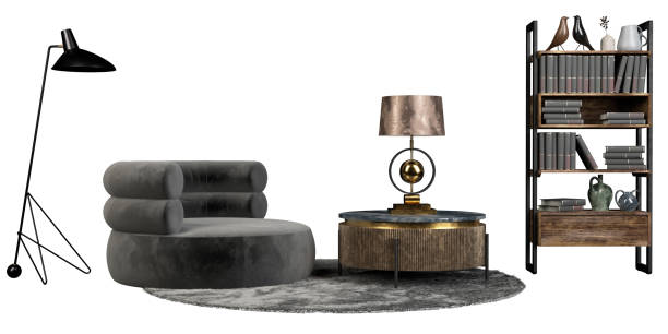 istock Modern luxury furniture lounge set collections cut out white backgrounds 3d rendering 2188206896