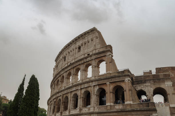 Rome, Italy - October 16, 2024: Colosseum also known as the Flavian Amphitheatre, Unesco World Heritage List, Rome, Italy