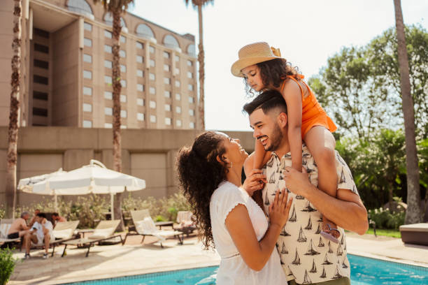 istock Family taking vacation in luxury hotel 2188210427
