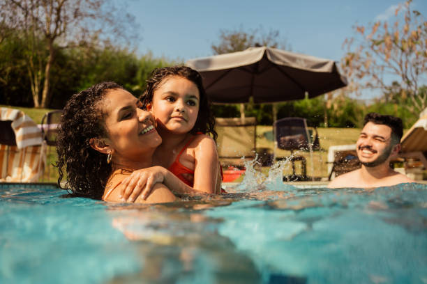 istock Parents playing with their daughter in the pool while on vacation at the hotel 2188211421