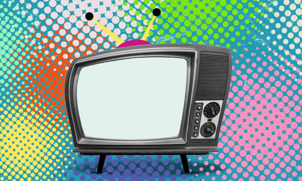 istock Modern art art collage with image surrealism of television. 2188212027