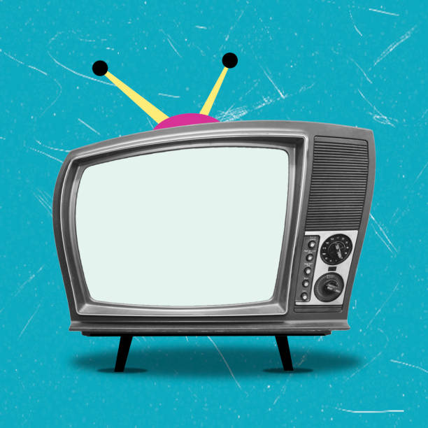 istock Modern art art collage with image surrealism of television. 2188212126