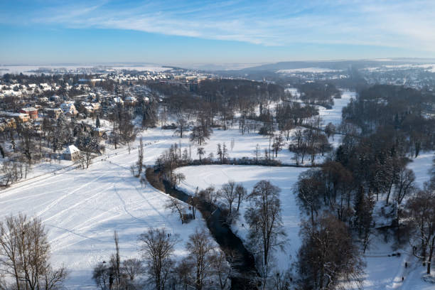 istock Aerial view of snowy Weimar, Germany 2188222120