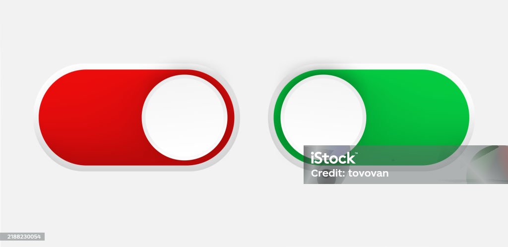 Interface Toggle Buttons Set On Off Switch 3d Vector Element Idolated ...