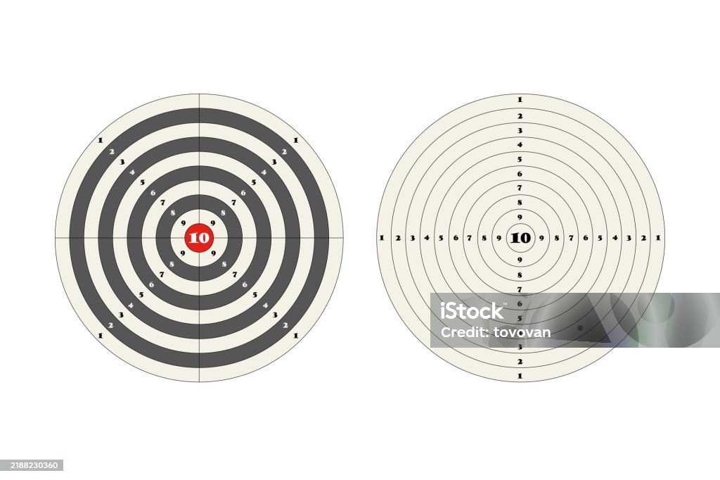 Targets Isolated On White Vector Illustrationset Stock Illustration ...