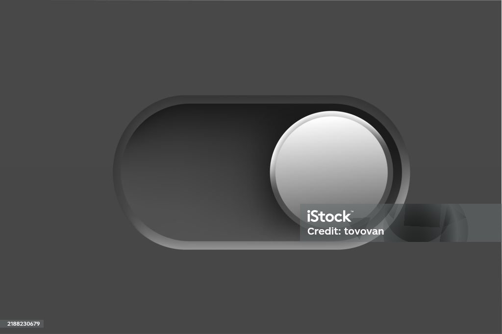 Black Interface Toggle Button On Off Switch 3d Vector Element Idolated ...