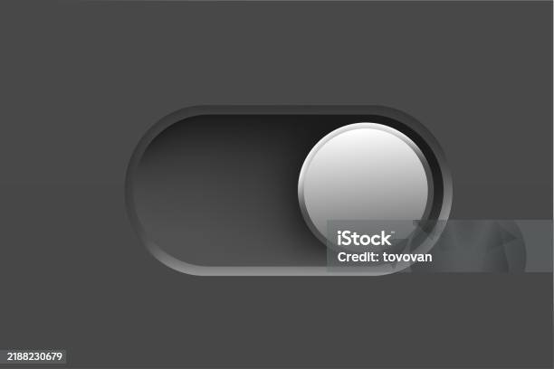 Black Interface Toggle Button On Off Switch 3d Vector Element Idolated ...