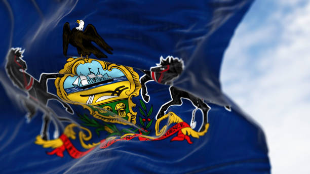 istock Close-up of Pennsylvania state flag waving 2188236192