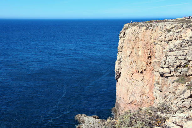 A wide angle view of the dramatic cliffs and rocks of Lands End, Cornwall, England